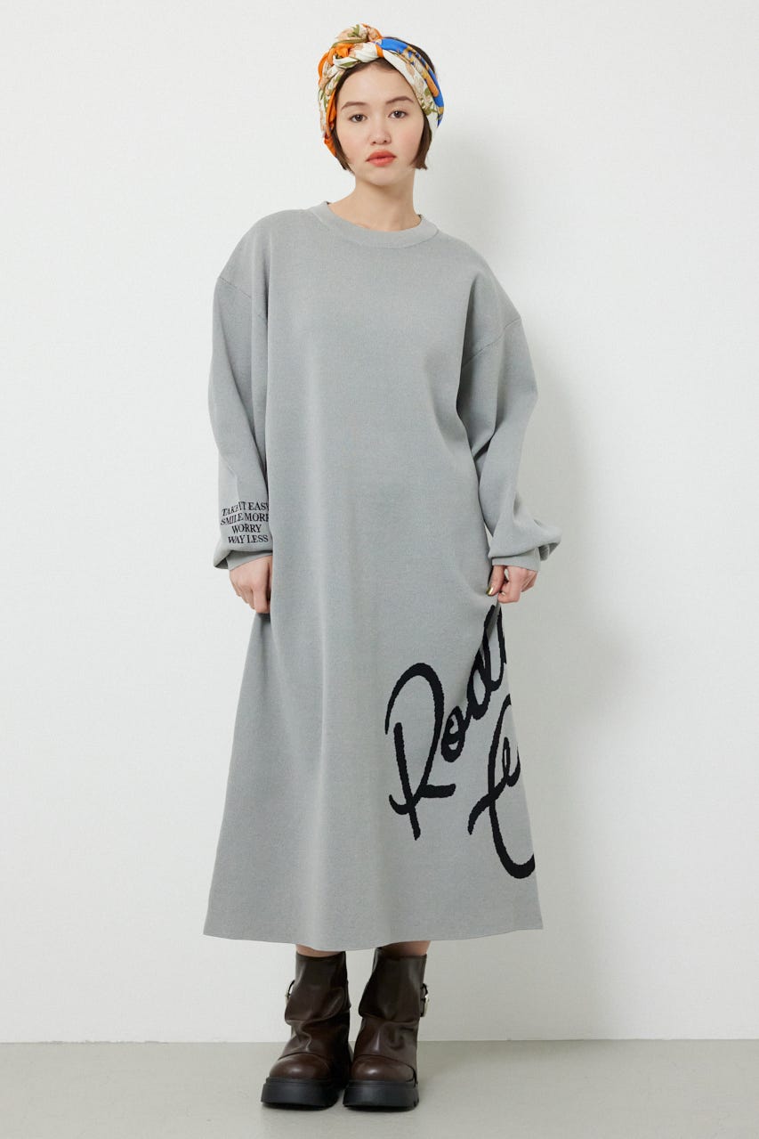 マキシロゴニットワンピース L/T.GRY FREE