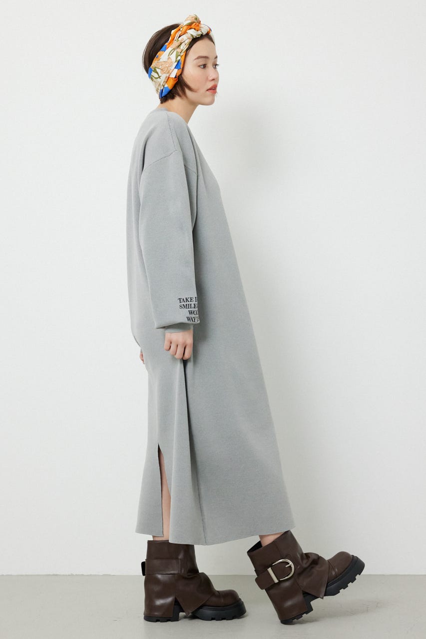 マキシロゴニットワンピース L/T.GRY FREE