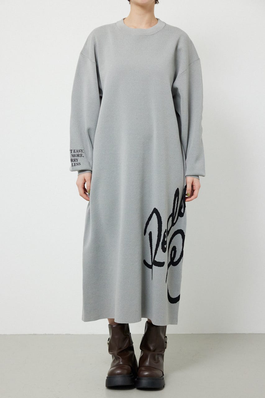 マキシロゴニットワンピース L/T.GRY FREE