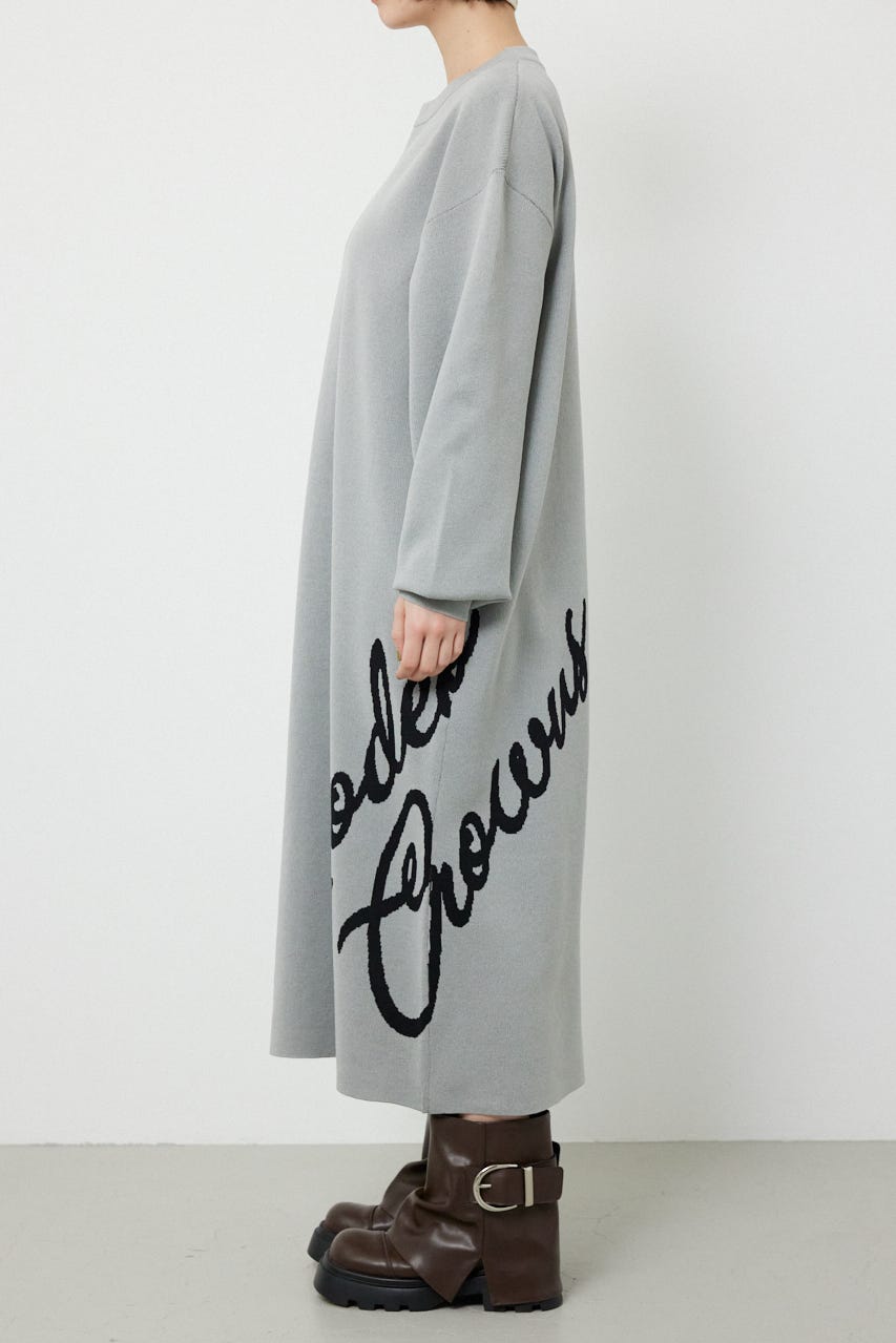 マキシロゴニットワンピース L/T.GRY FREE