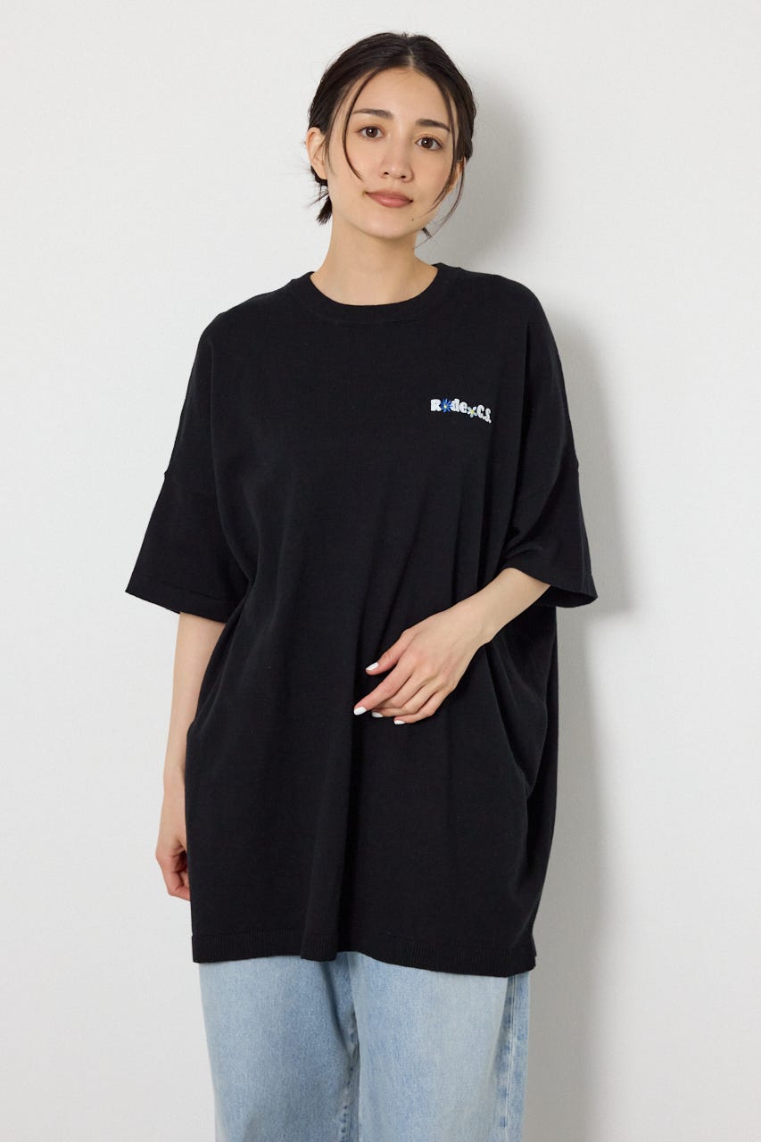 フラワークラウンニットワンピース BLK FREE