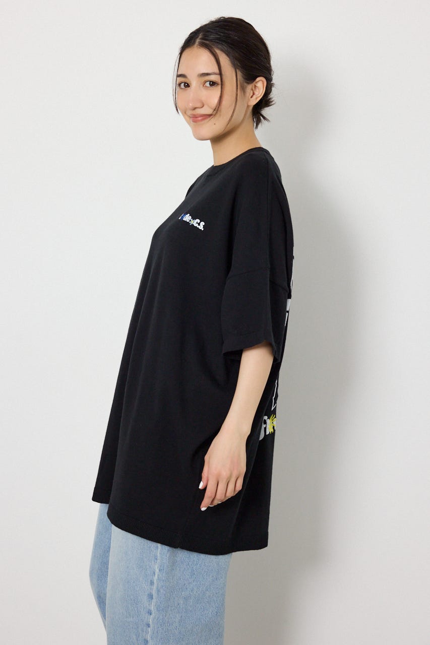 フラワークラウンニットワンピース BLK FREE