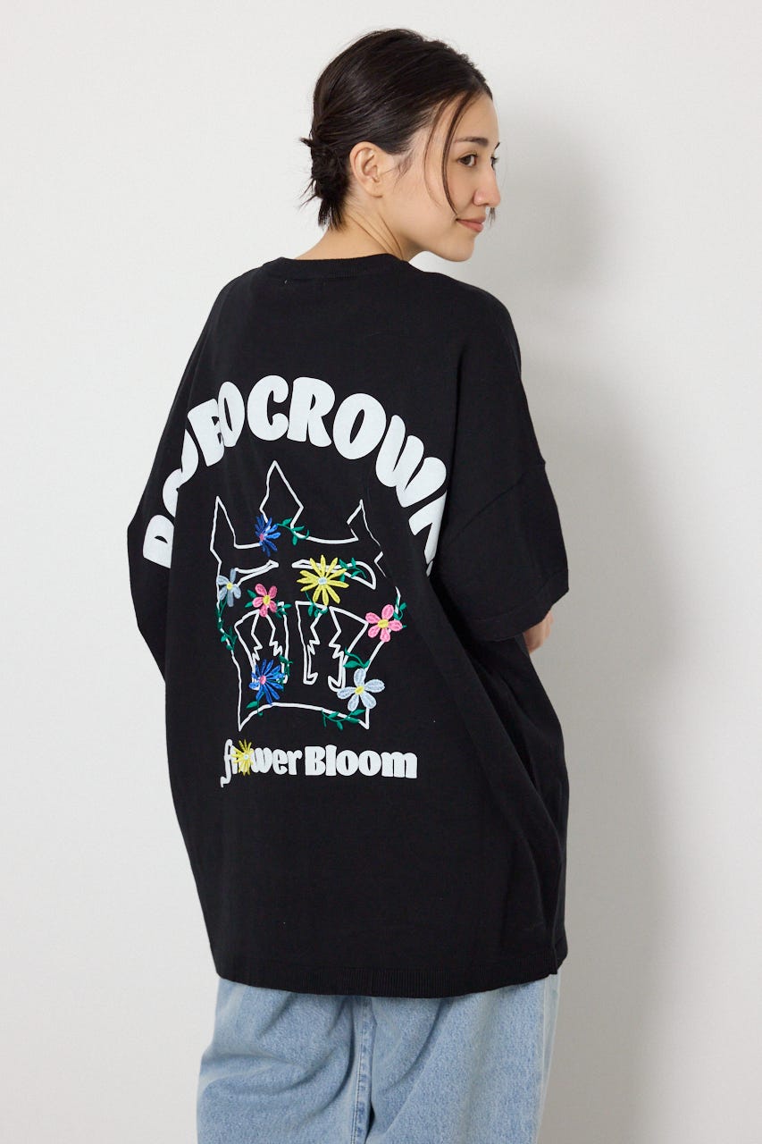 フラワークラウンニットワンピース BLK FREE