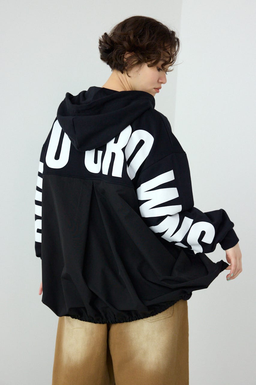 【SS先行アイテム】ドッキングロゴZIPパーカー BLK FREE