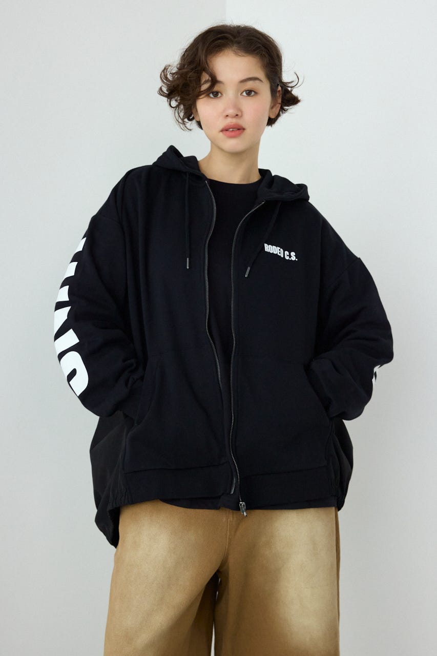 【SS先行アイテム】ドッキングロゴZIPパーカー BLK FREE