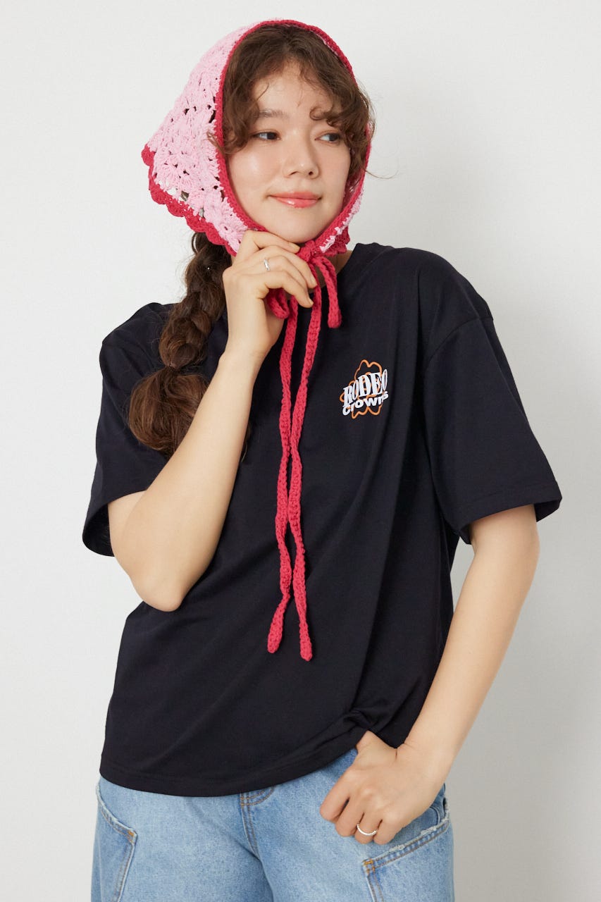 Flower Bloom Embroidery Tシャツ BLK S