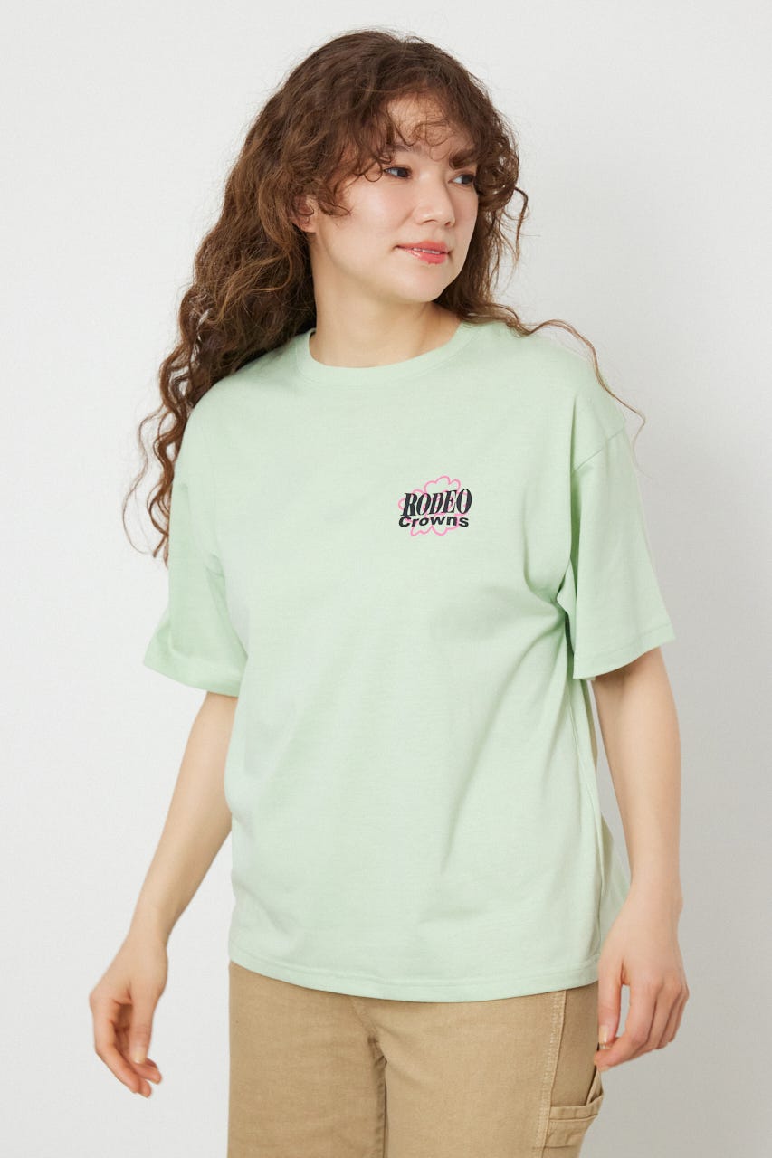 Flower Bloom Embroidery Tシャツ L/GRN S