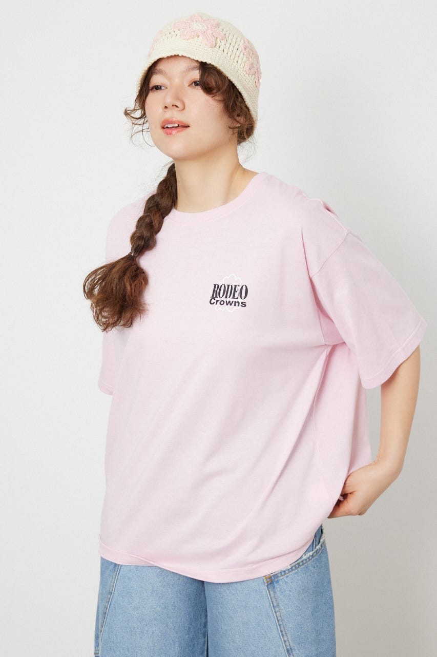 Flower Bloom Embroidery Tシャツ L/PNK S