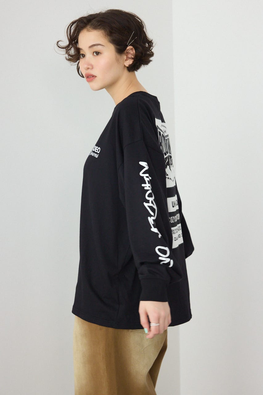 【SS先行アイテム】パッチデザインロングスリーブ Tシャツ BLK FREE