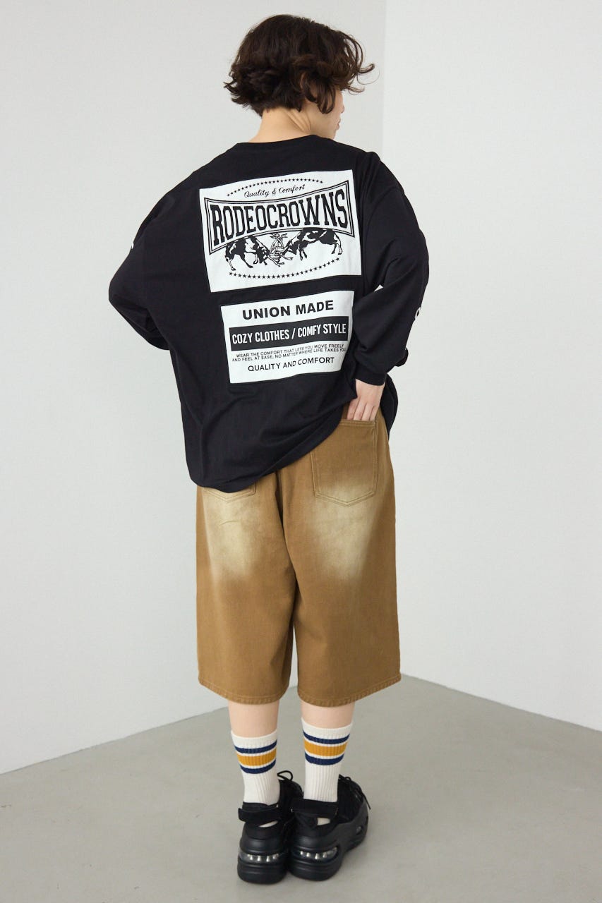 【SS先行アイテム】パッチデザインロングスリーブ Tシャツ BLK FREE
