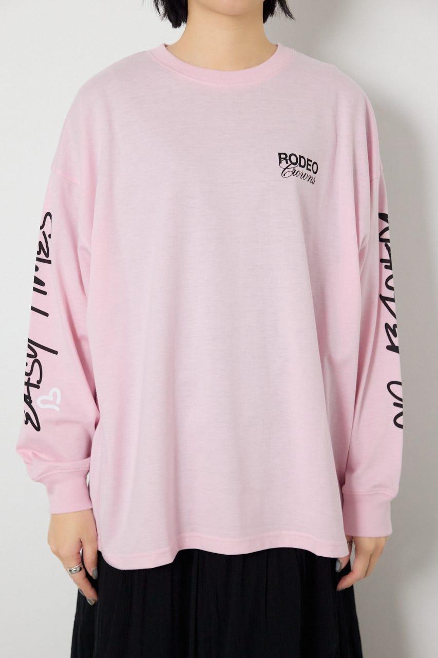 【SS先行アイテム】パッチデザインロングスリーブ Tシャツ L/PNK FREE