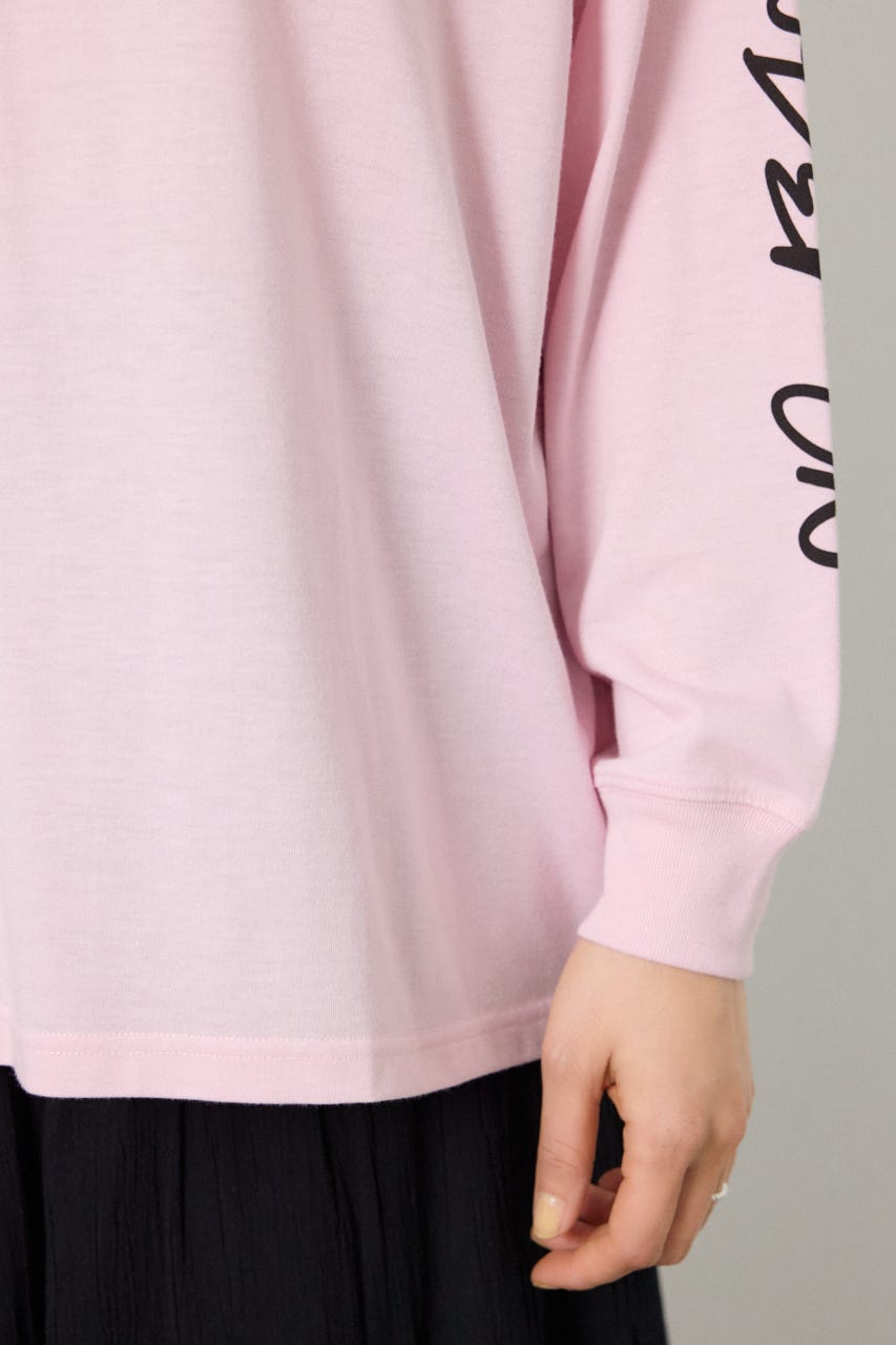 パッチデザインロングスリーブ Tシャツ L/PNK FREE