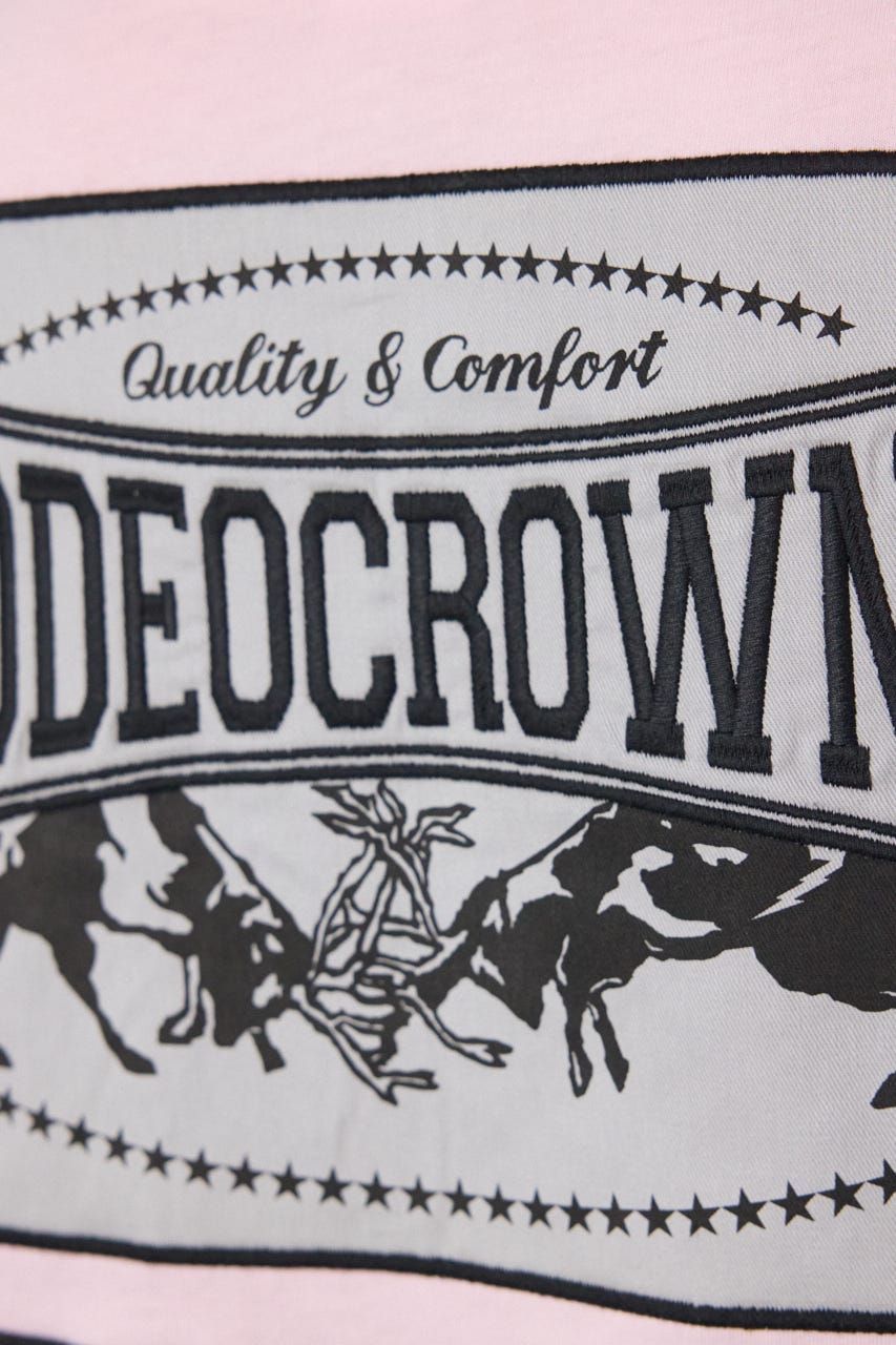 パッチデザインロングスリーブ Tシャツ L/PNK FREE