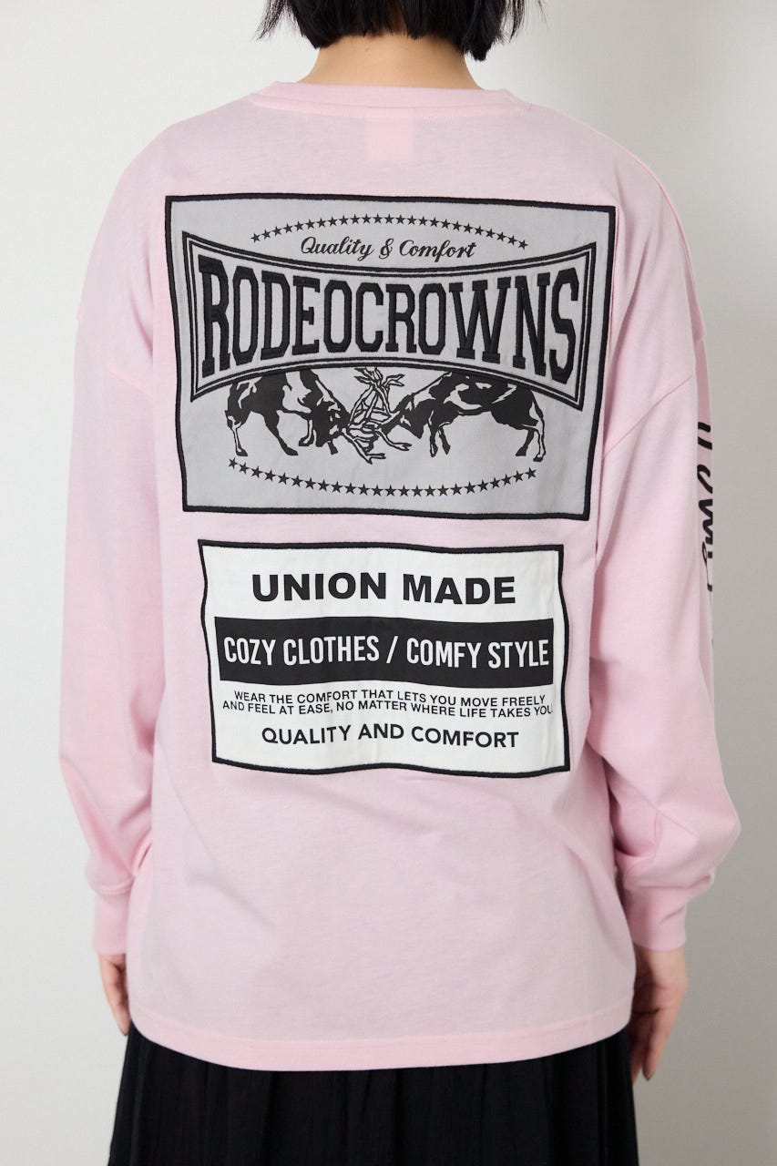 【SS先行アイテム】パッチデザインロングスリーブ Tシャツ L/PNK FREE
