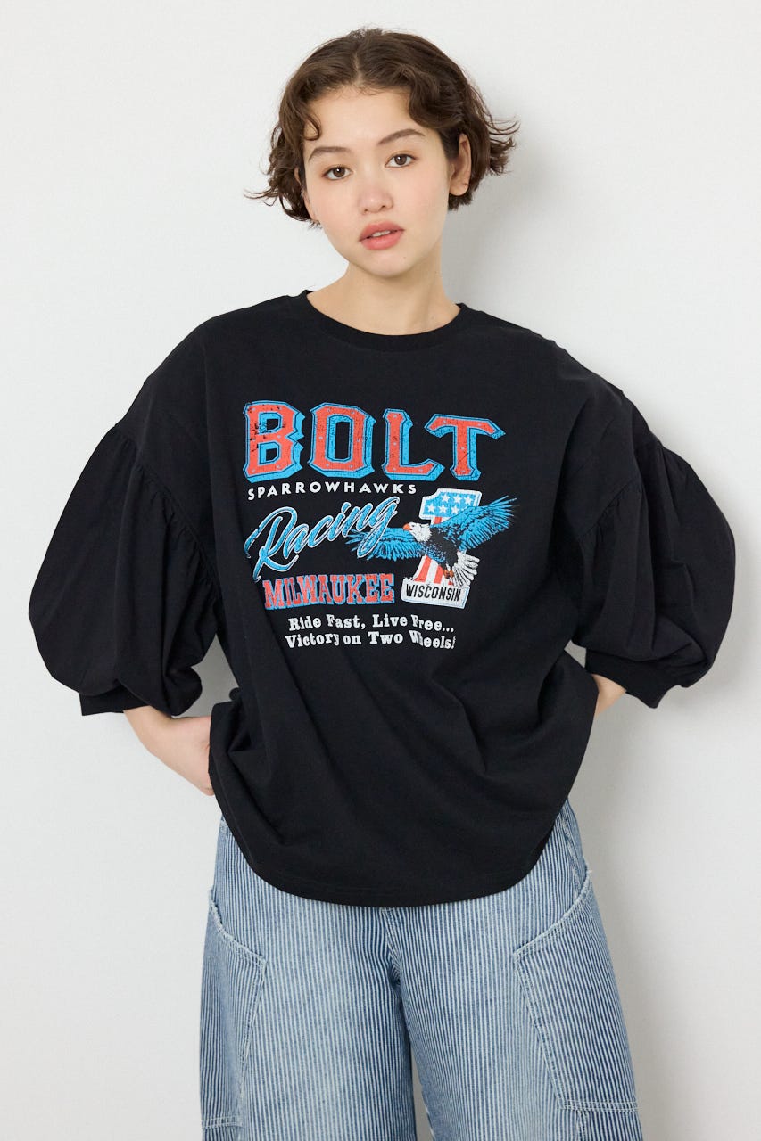 Various バルーンスリーブTシャツ BLK FREE