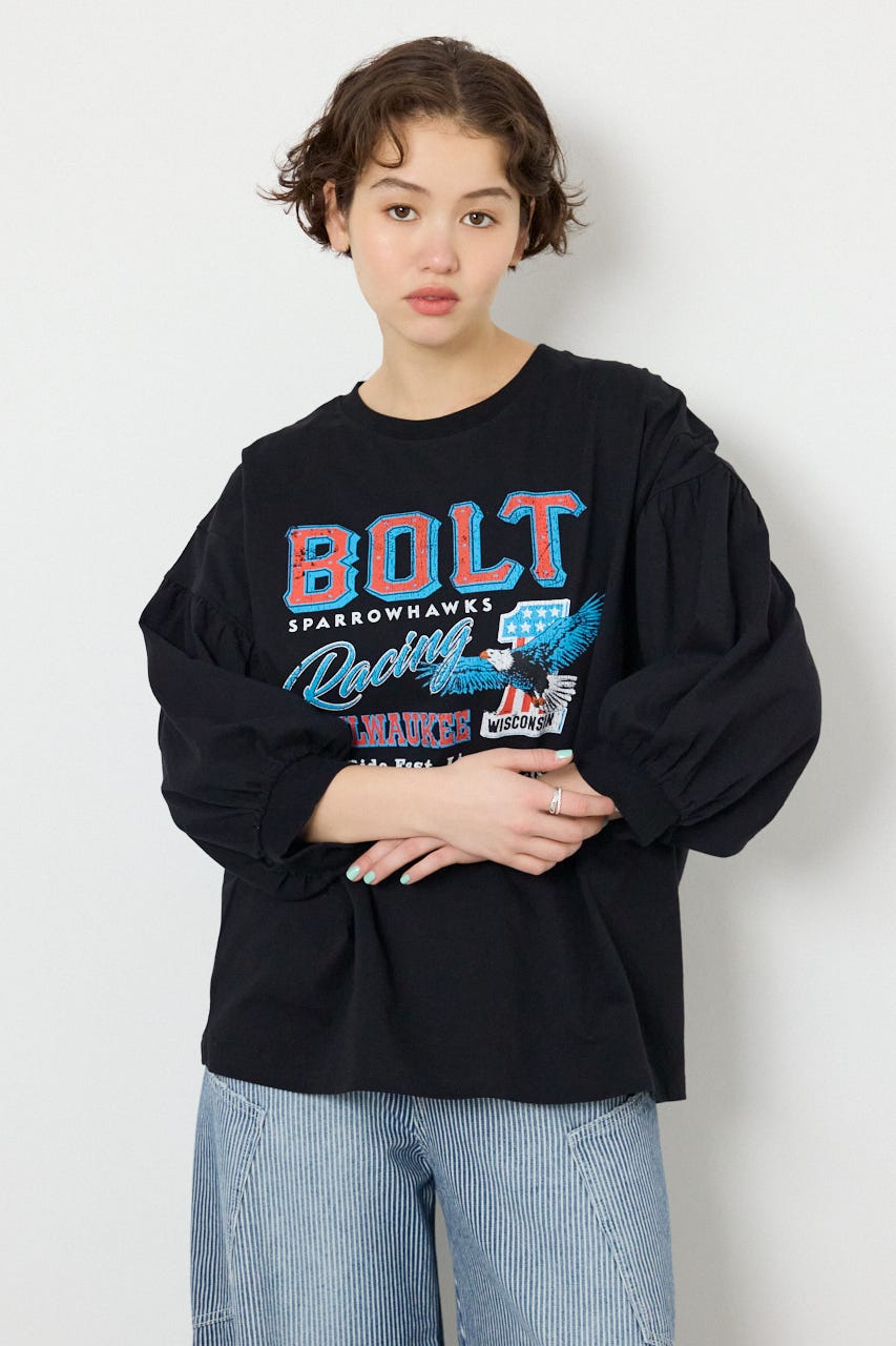 Various バルーンスリーブTシャツ BLK FREE