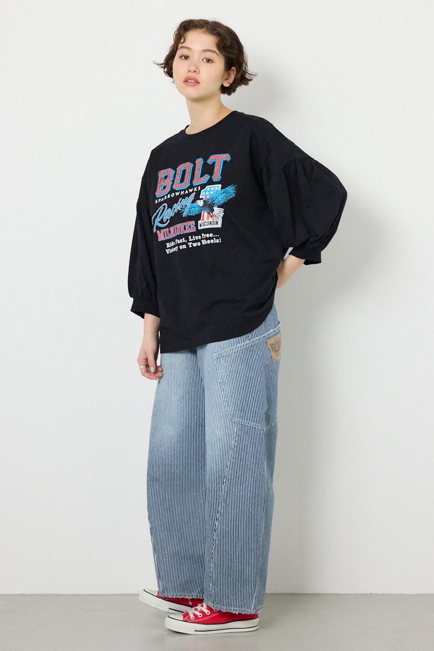 Various バルーンスリーブTシャツ BLK FREE