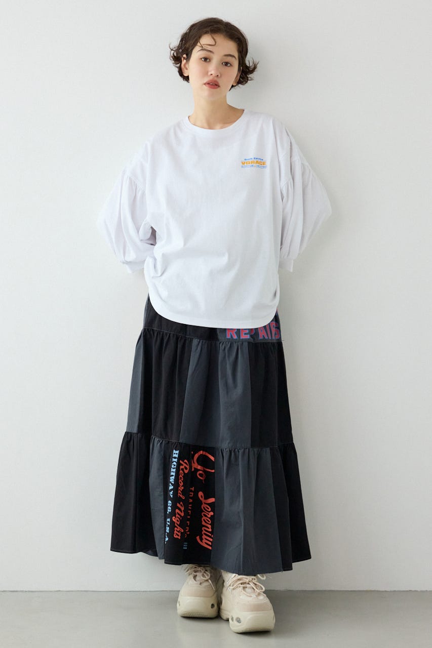 Various バルーンスリーブTシャツ O/WHT FREE