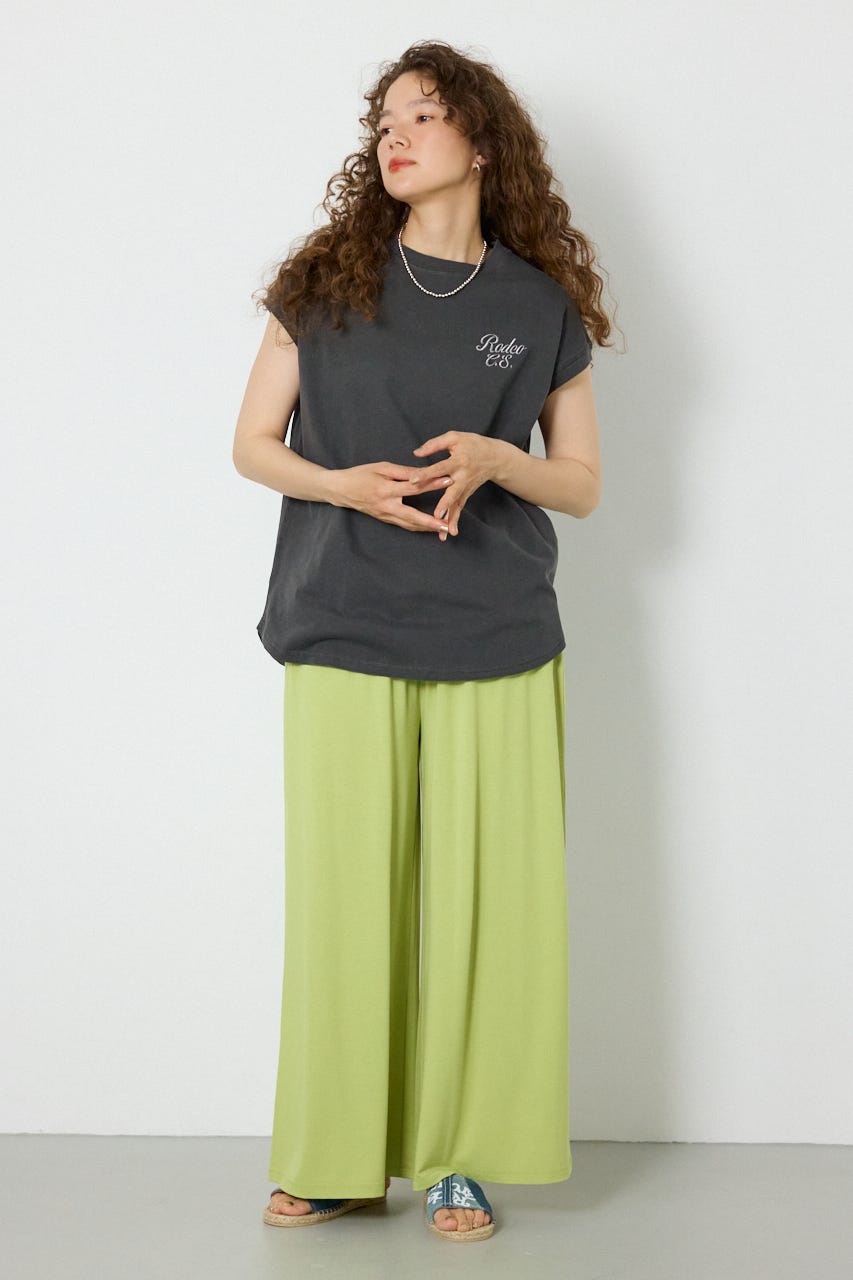 スクリプトロゴノースリーブトップス C.GRY FREE