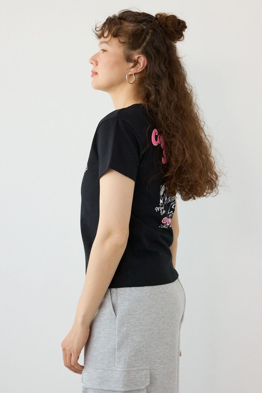 Doodle Cozy days Tシャツ BLK FREE