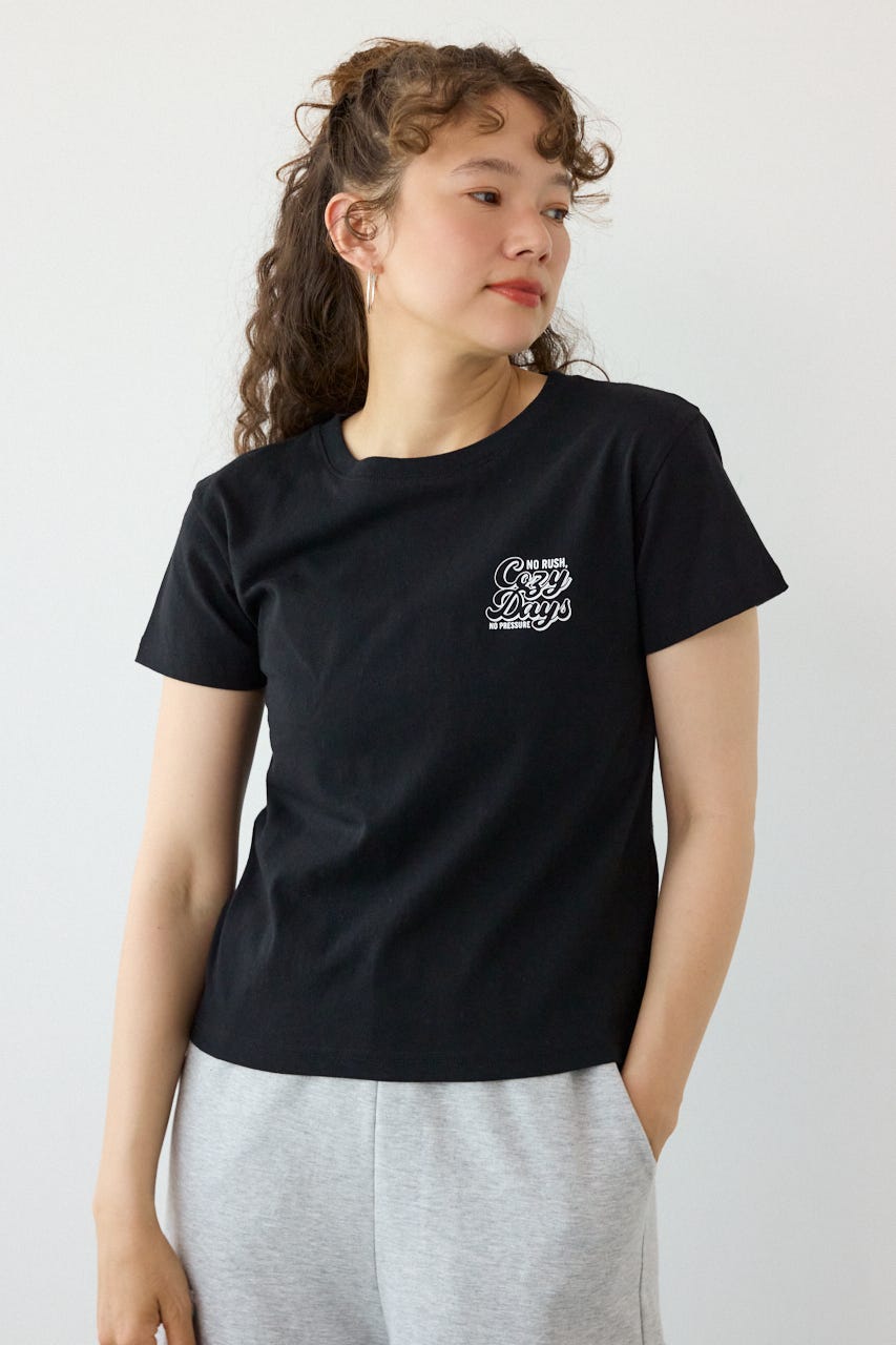 Doodle Cozy days Tシャツ BLK FREE