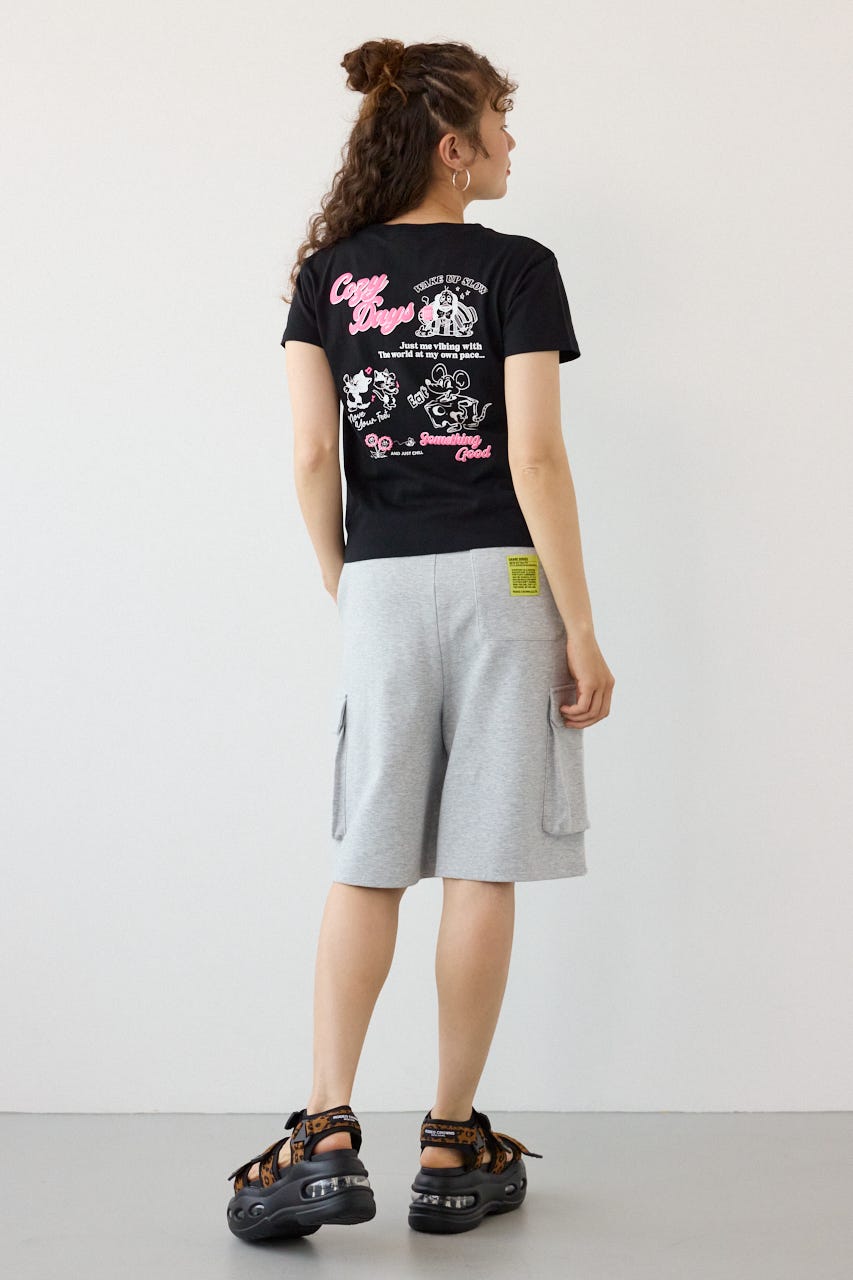 Doodle Cozy days Tシャツ BLK FREE