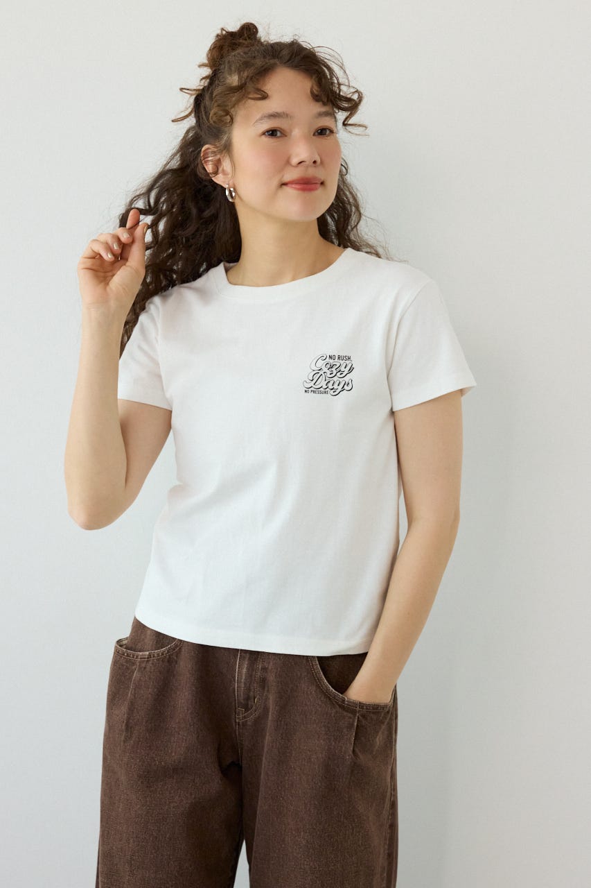 Doodle Cozy days Tシャツ O/WHT FREE