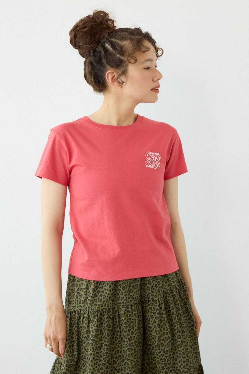 Doodle Cozy days Tシャツ RED FREE