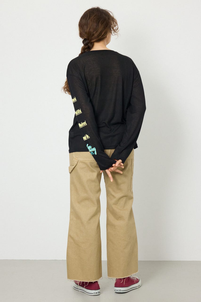 メッセージロングスリーブ Tシャツ BLK FREE