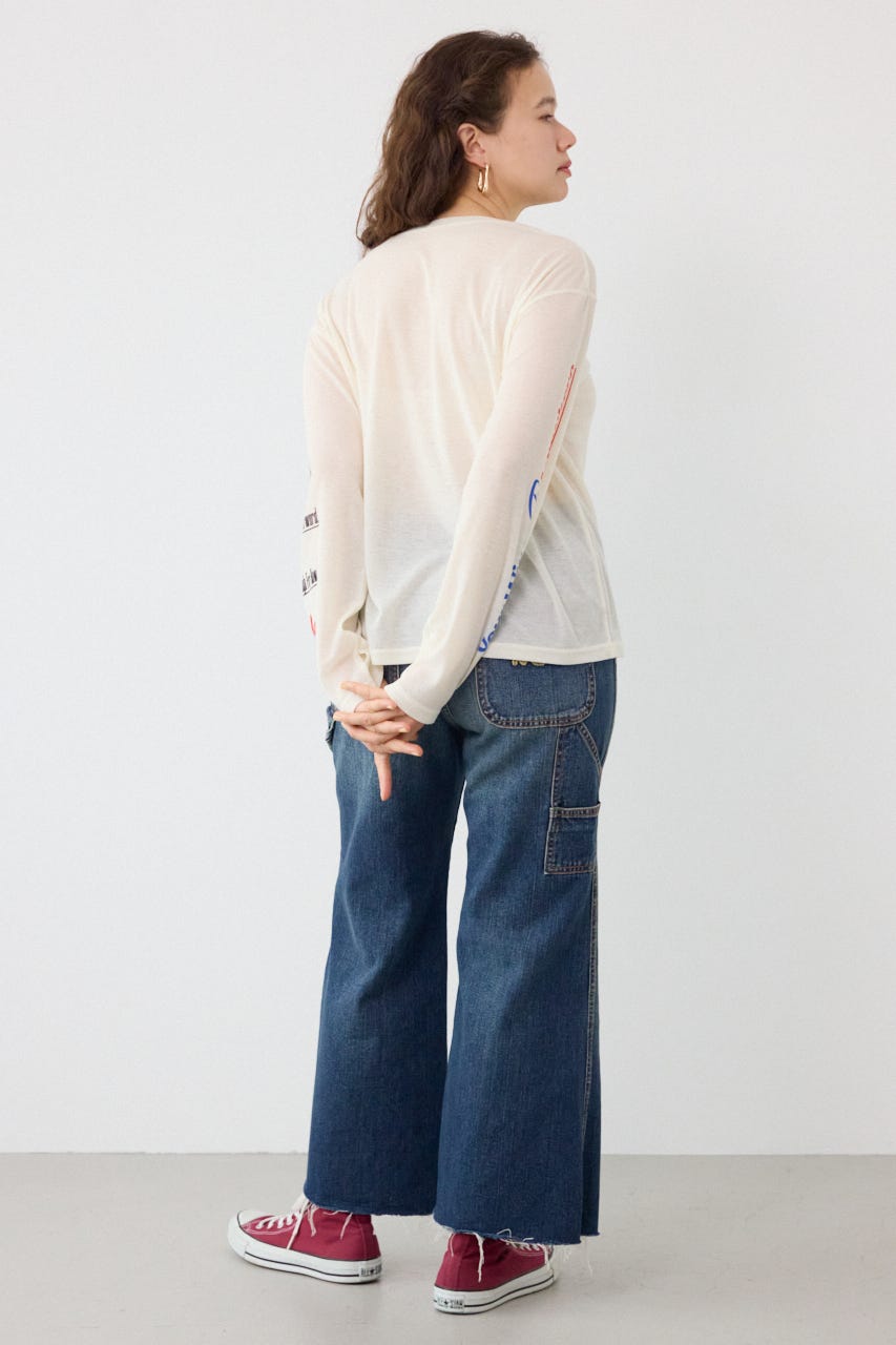 メッセージロングスリーブ Tシャツ O/WHT FREE