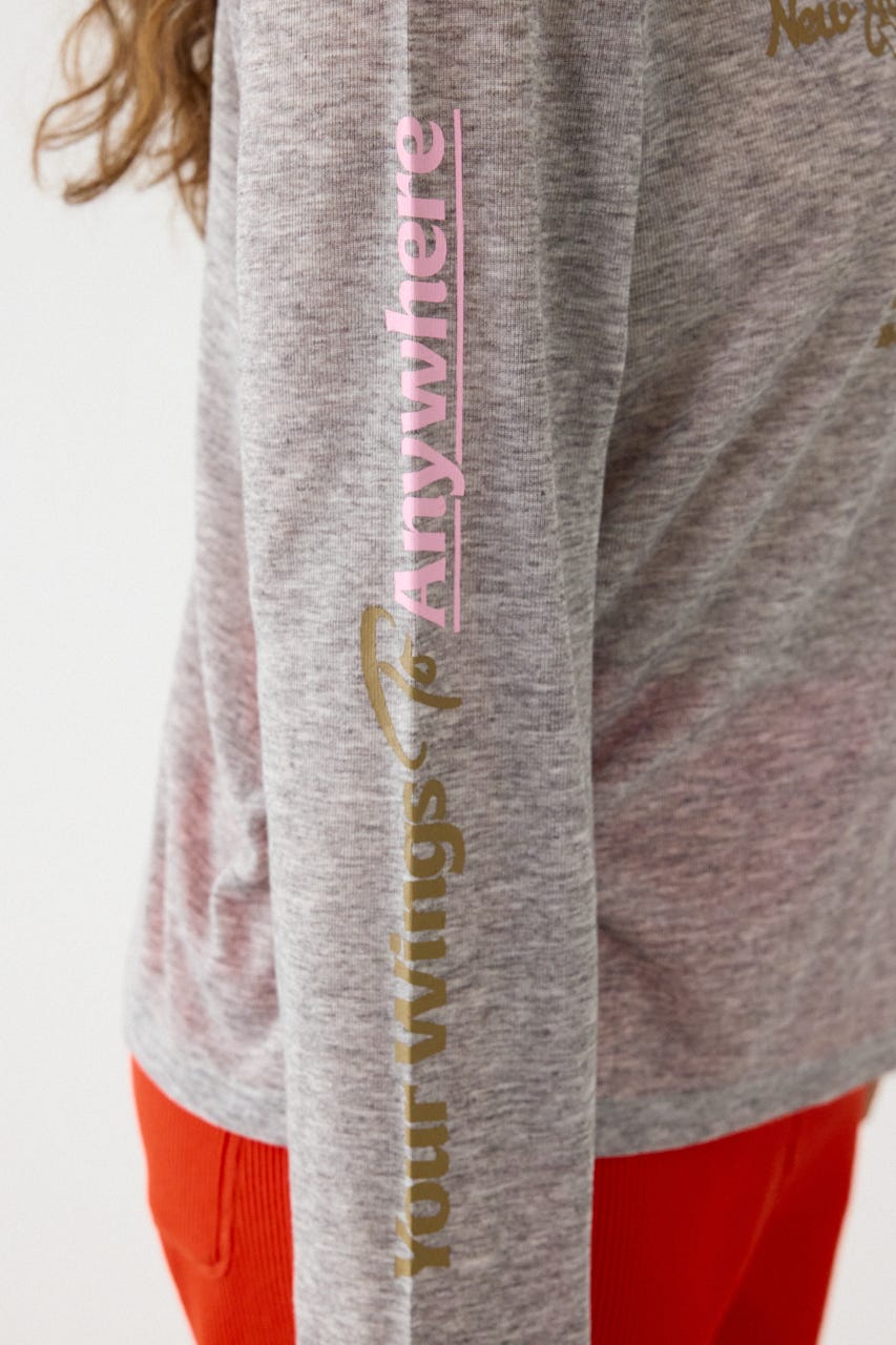 メッセージロングスリーブ Tシャツ T.GRY FREE