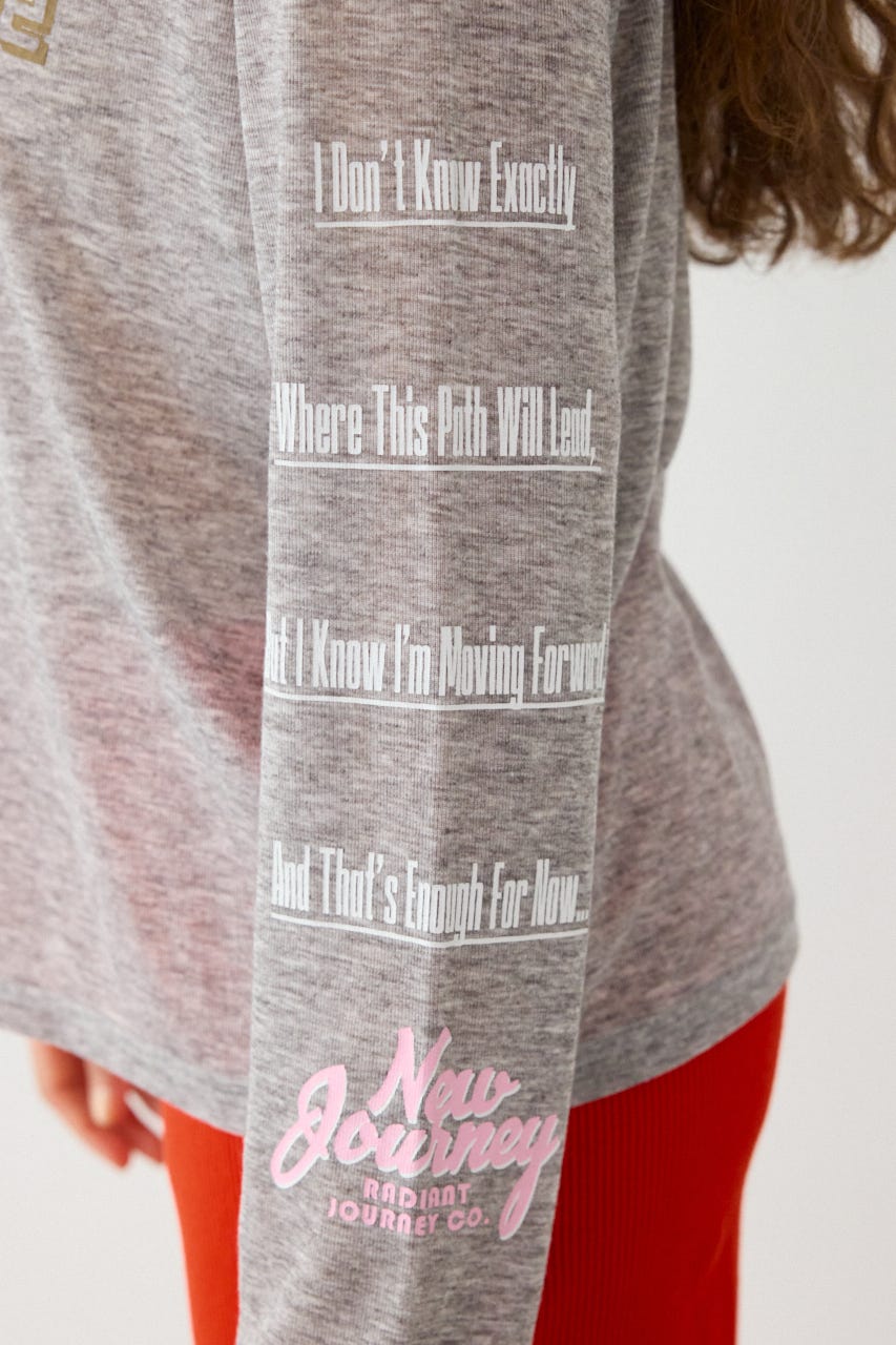 メッセージロングスリーブ Tシャツ T.GRY FREE