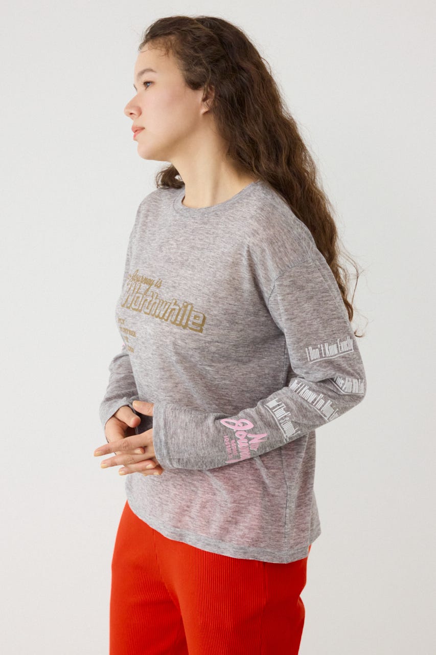 メッセージロングスリーブ Tシャツ T.GRY FREE