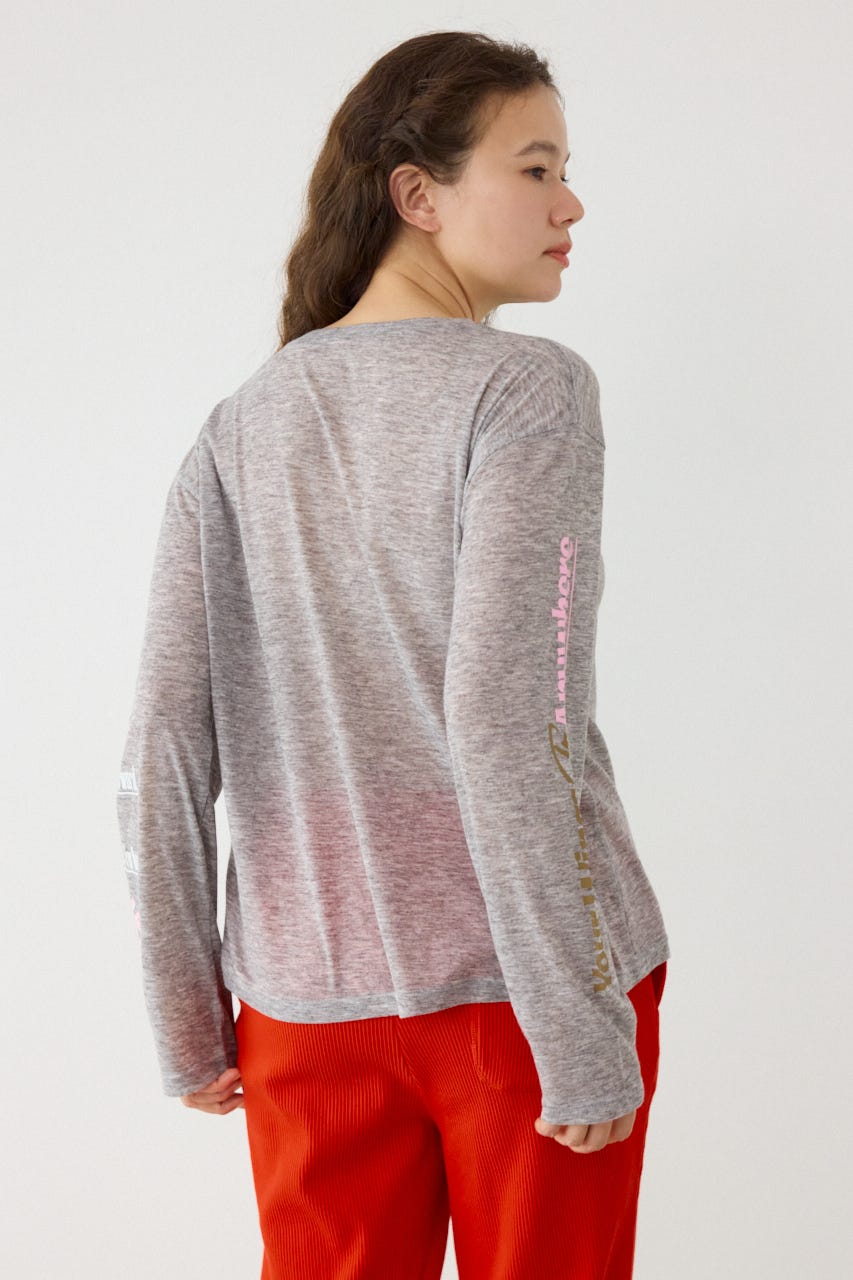 メッセージロングスリーブ Tシャツ T.GRY FREE