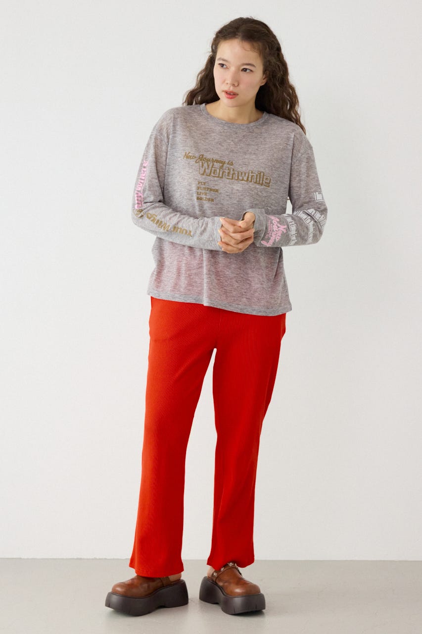 メッセージロングスリーブ Tシャツ T.GRY FREE