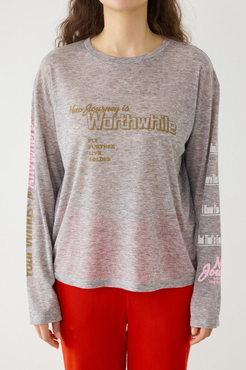 メッセージロングスリーブ Tシャツ T.GRY FREE