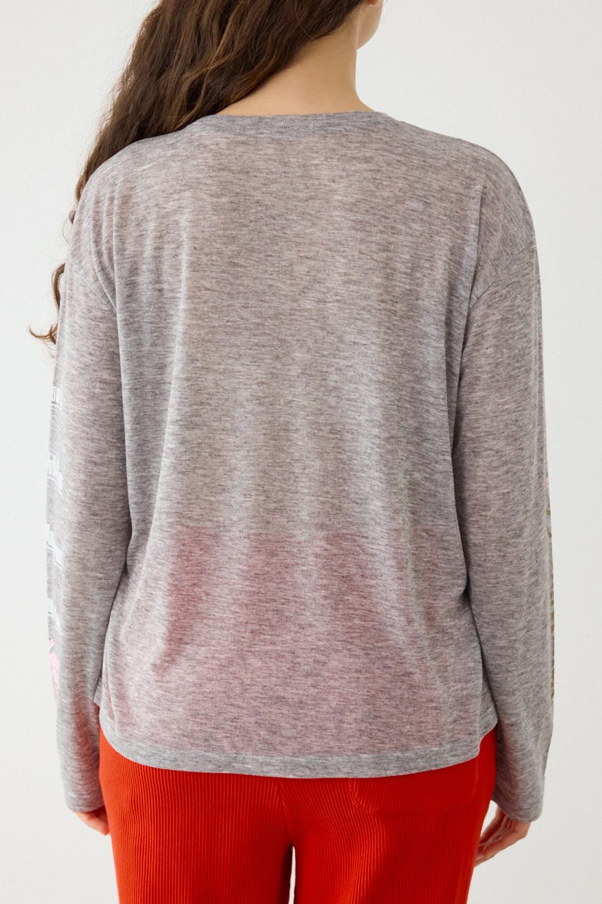 メッセージロングスリーブ Tシャツ T.GRY FREE