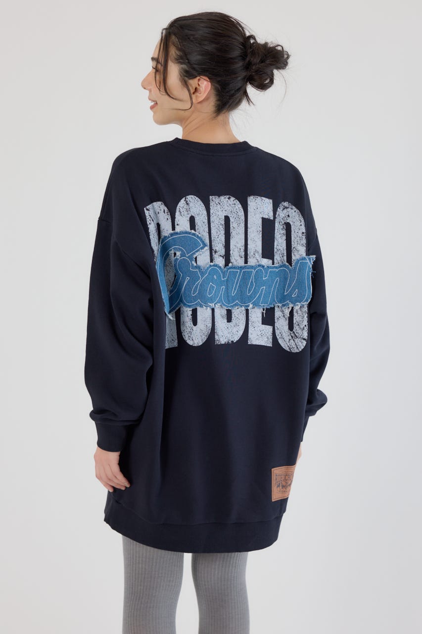 グランジロゴデニムアップリケワンピース BLK FREE