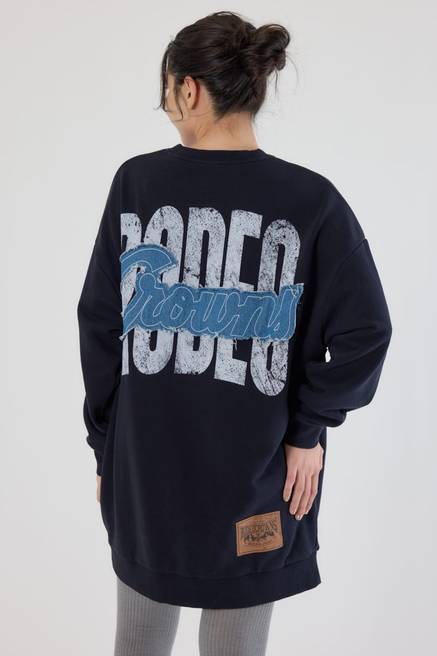 グランジロゴデニムアップリケワンピース BLK FREE