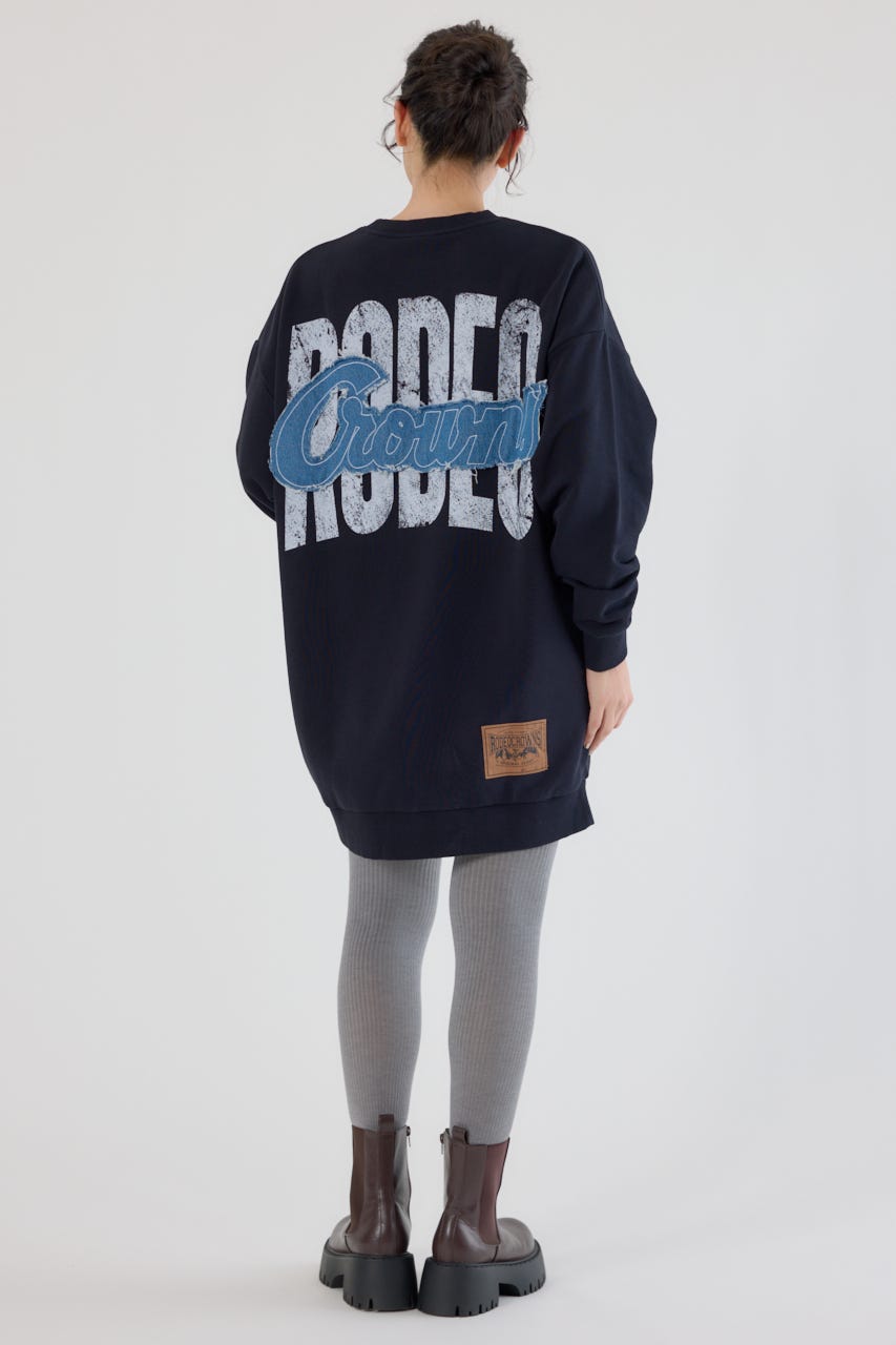 グランジロゴデニムアップリケワンピース BLK FREE