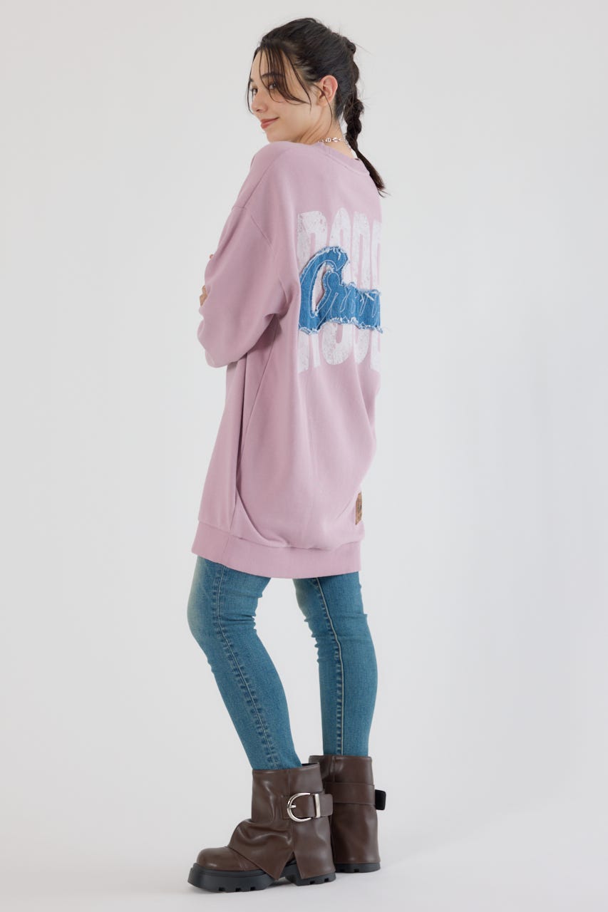 グランジロゴデニムアップリケワンピース L/PNK FREE