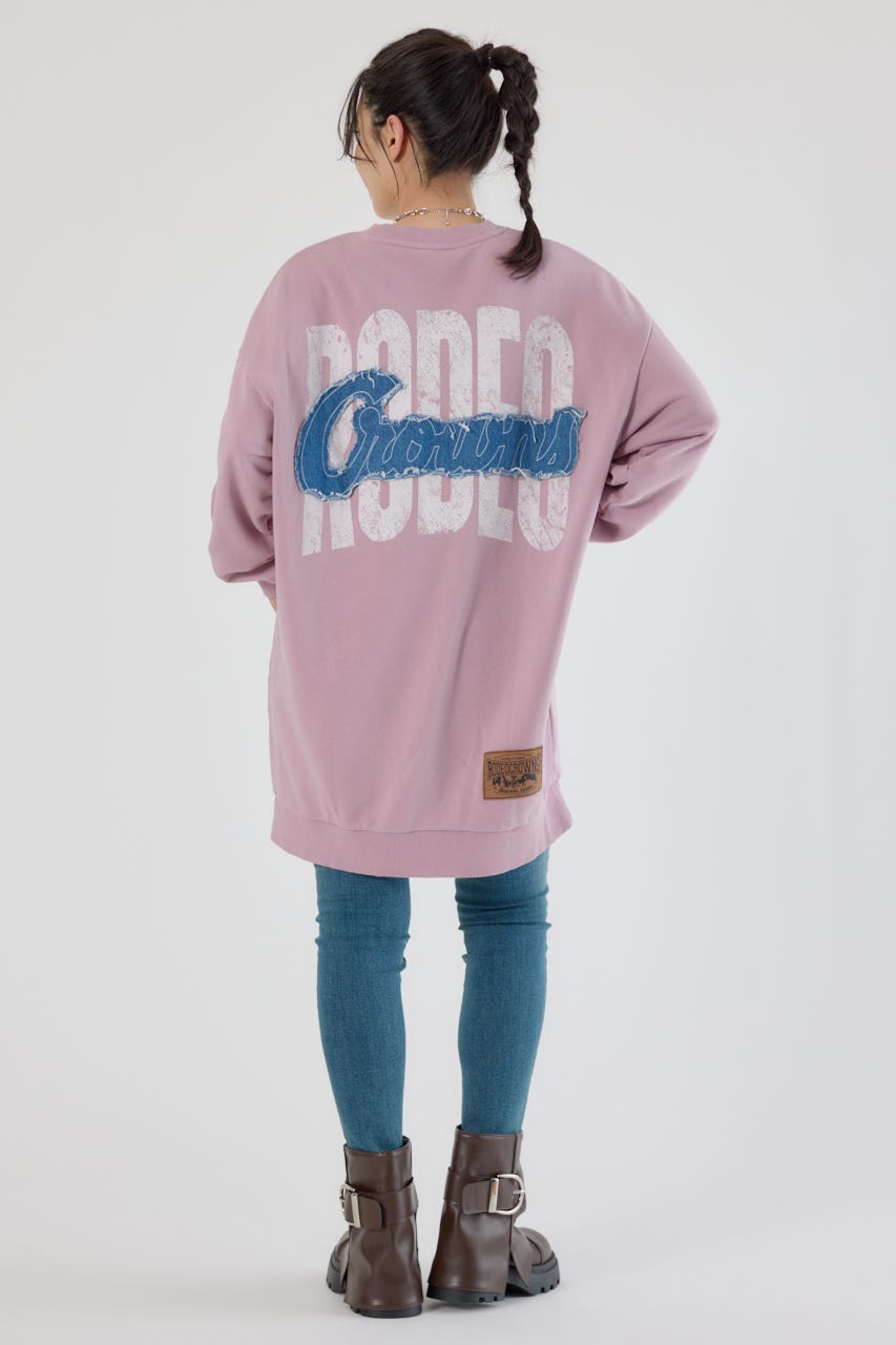 グランジロゴデニムアップリケワンピース L/PNK FREE