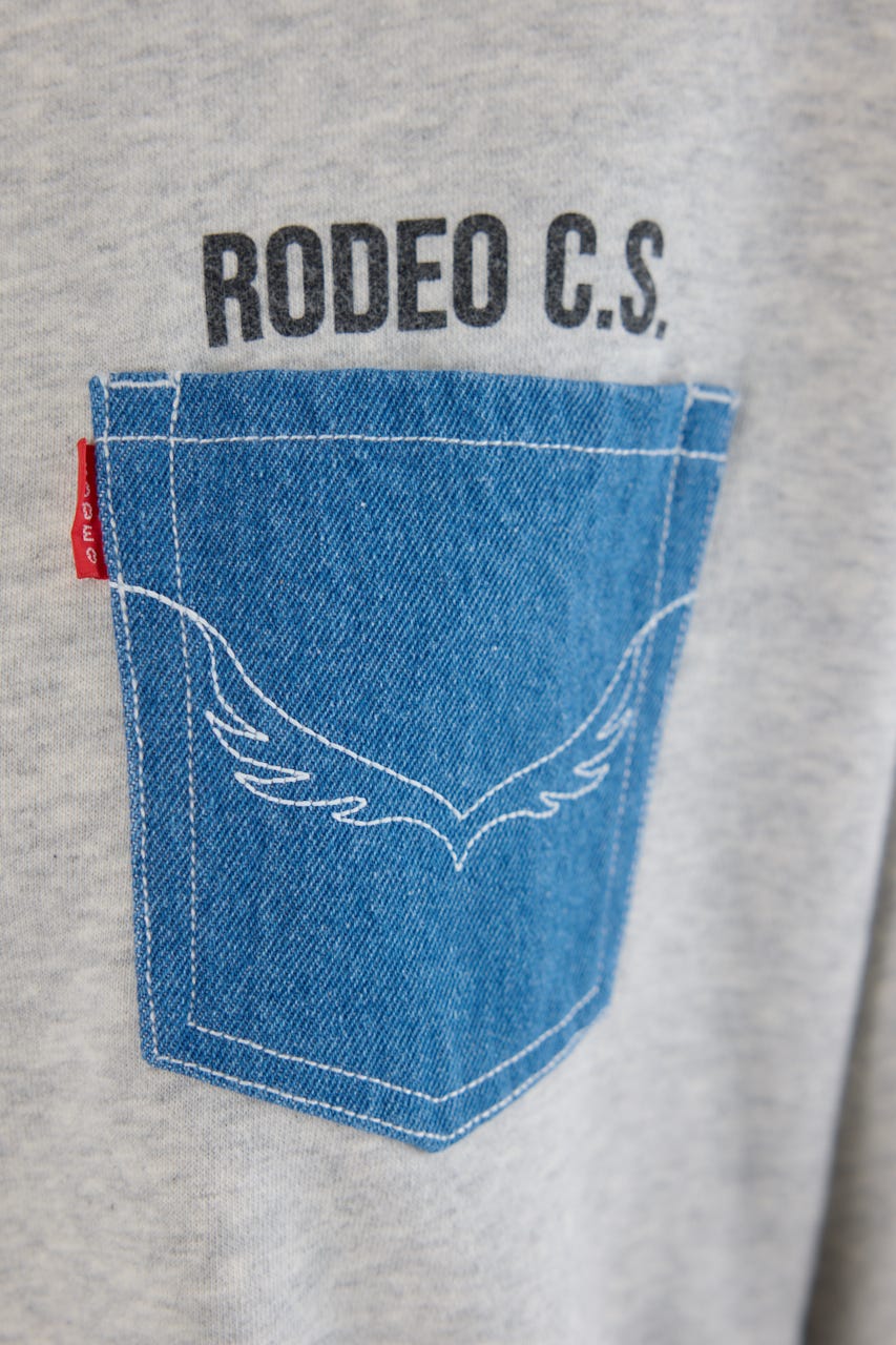 グランジロゴデニムアップリケワンピース L/T.GRY FREE