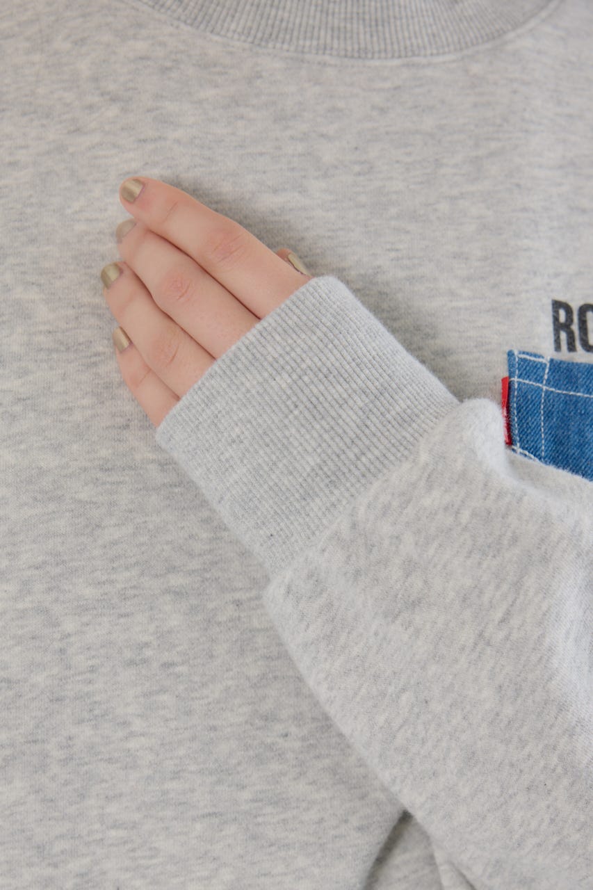 グランジロゴデニムアップリケワンピース L/T.GRY FREE