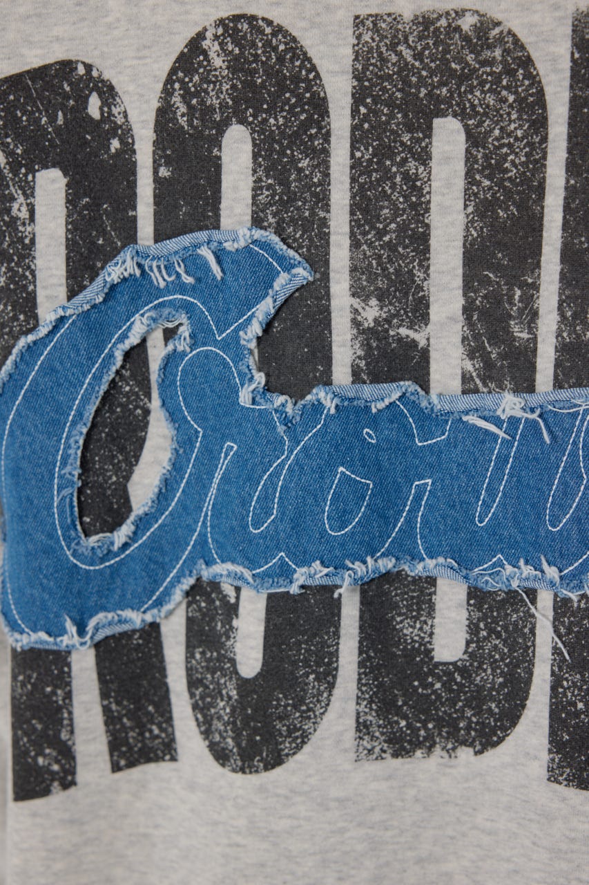 グランジロゴデニムアップリケワンピース L/T.GRY FREE