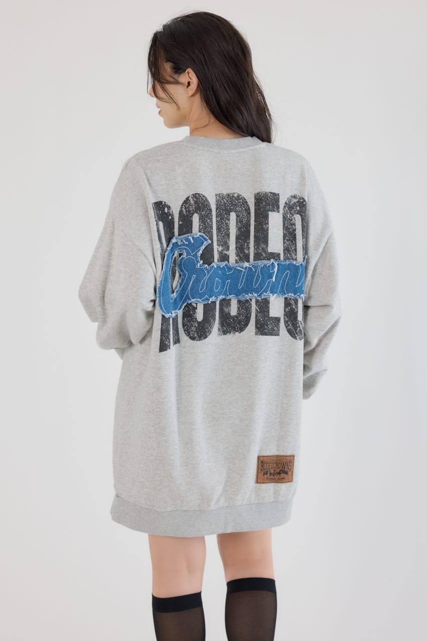 グランジロゴデニムアップリケワンピース L/T.GRY FREE