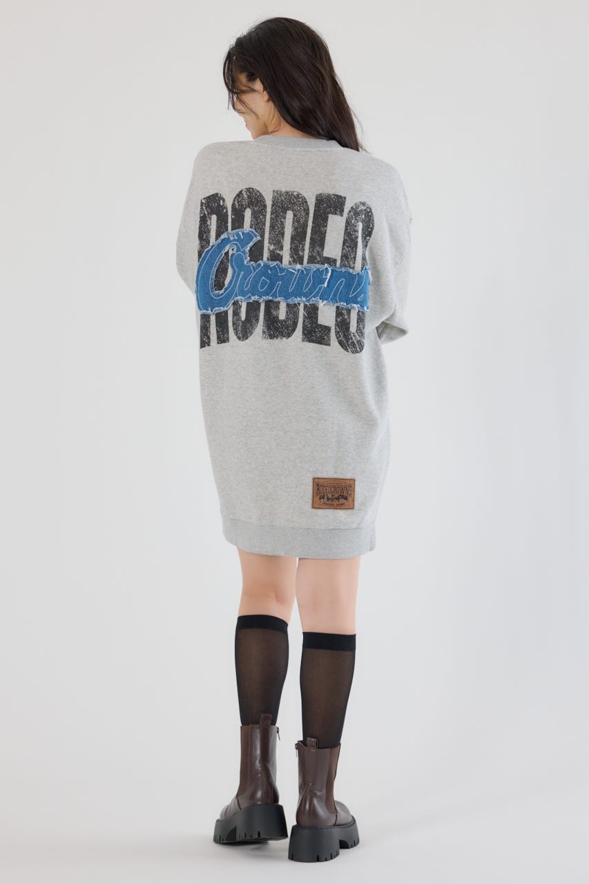 グランジロゴデニムアップリケワンピース L/T.GRY FREE