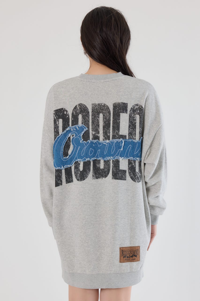 グランジロゴデニムアップリケワンピース L/T.GRY FREE