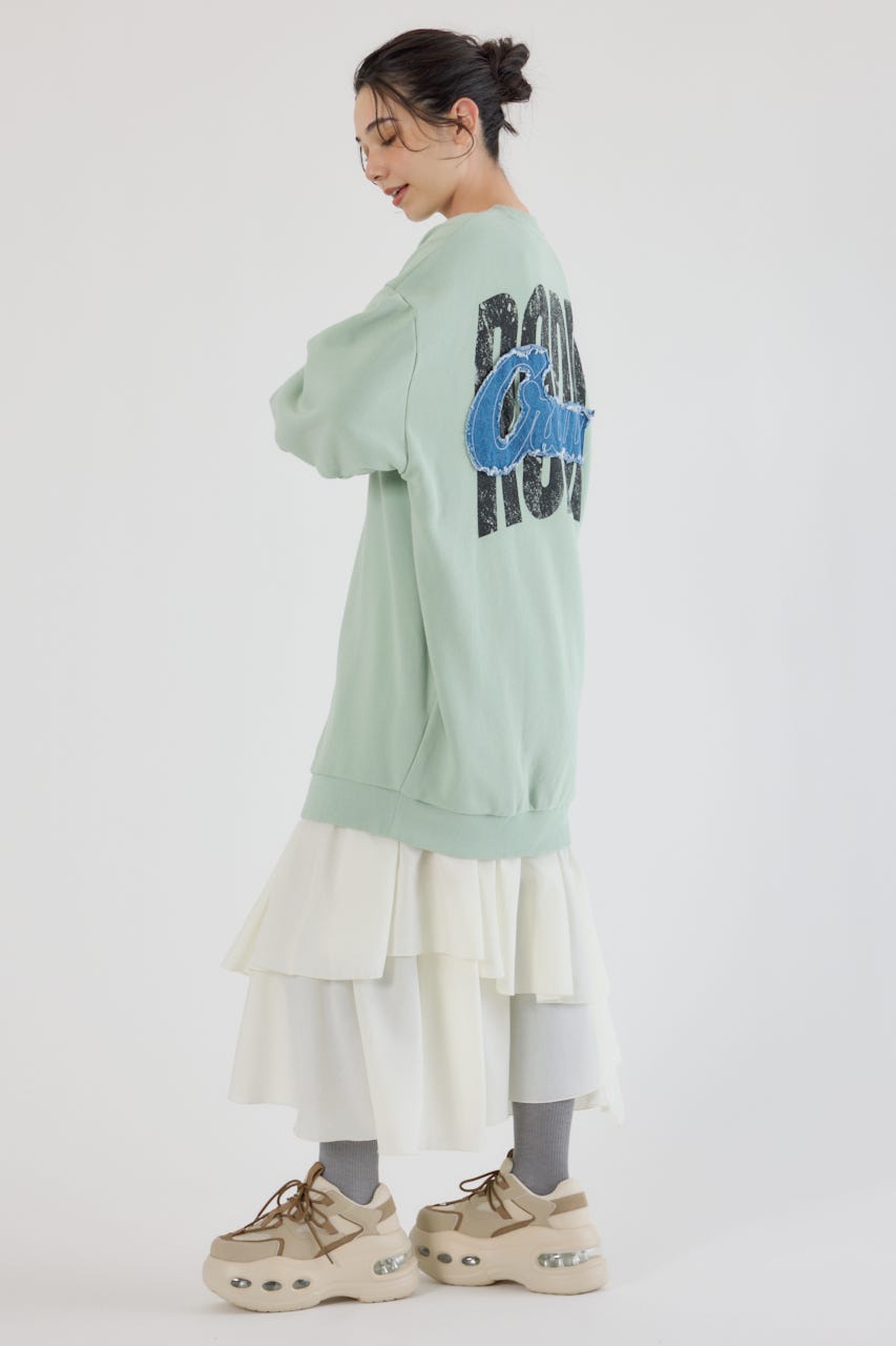 グランジロゴデニムアップリケワンピース MINT FREE