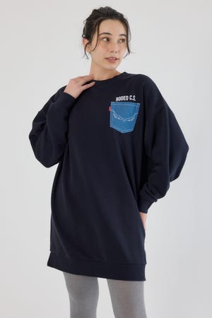 グランジロゴデニムアップリケワンピース